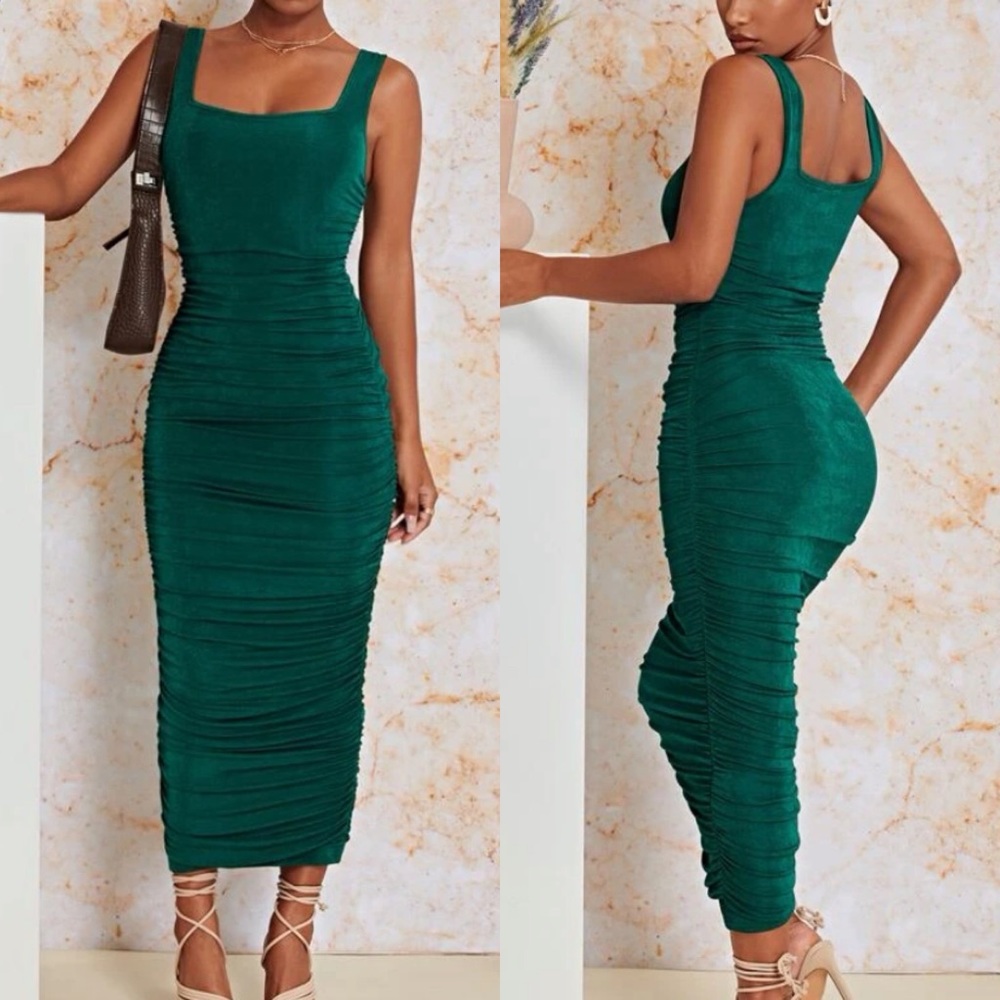 Ruched midi dress